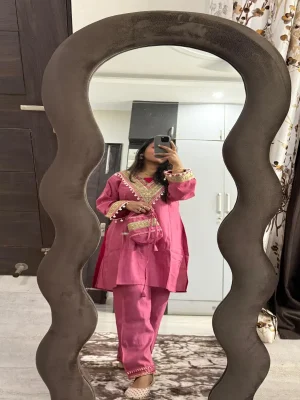 Roman Silk Fabric with Gota and Tassel